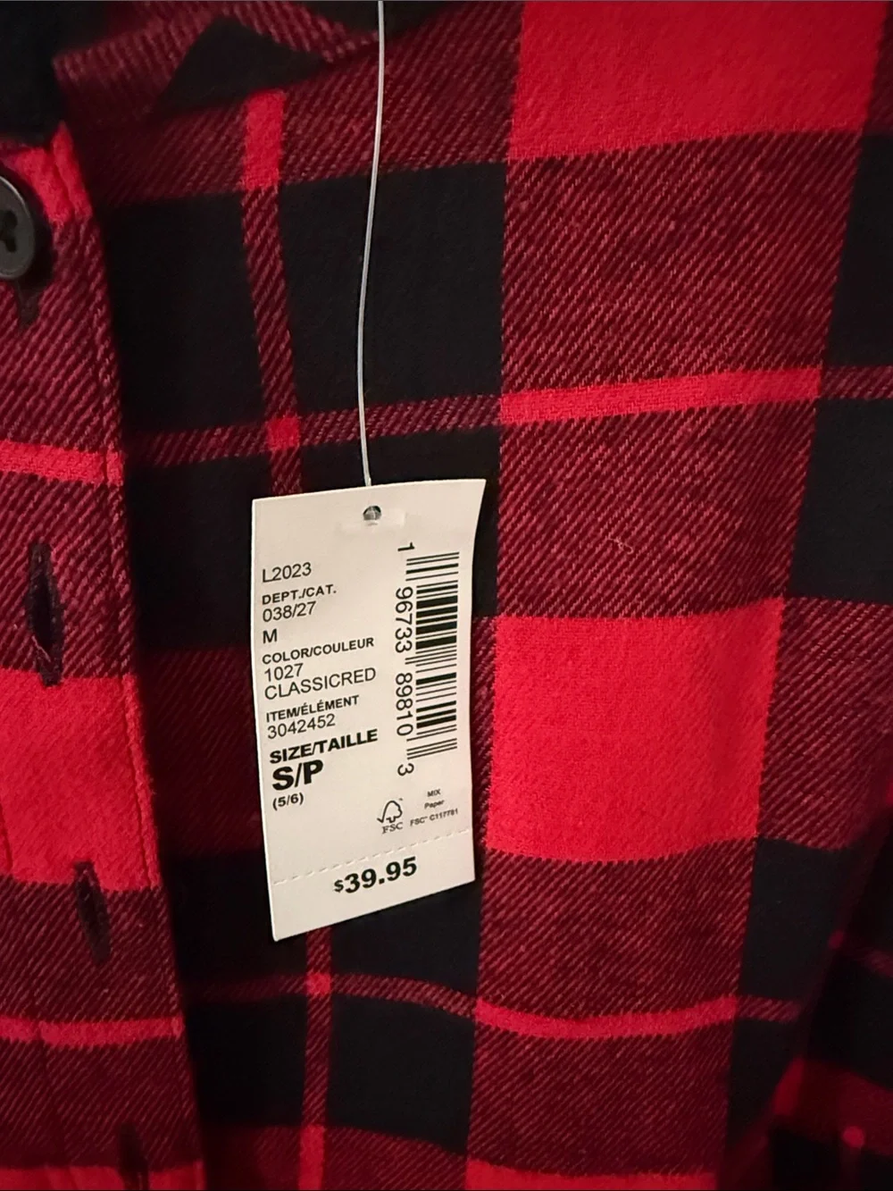 The Children's Place Red & Black Plaid Button-Front Dress